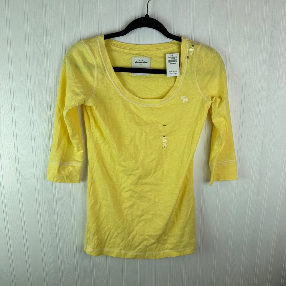 Abercrombie &‎ Fitch Kids Yellow 3/4 sleeve T-shirt size XL NWT.